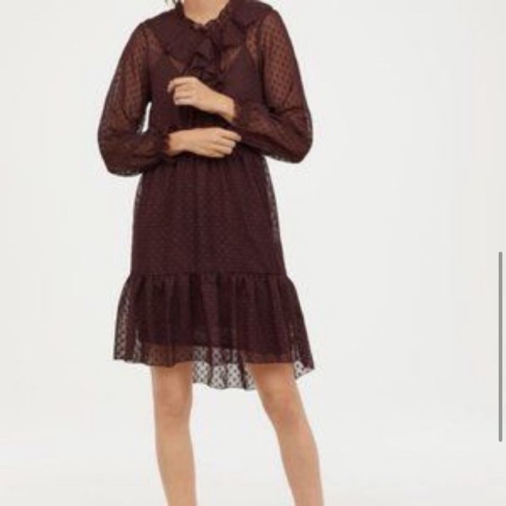 H&M brown polka dot dress